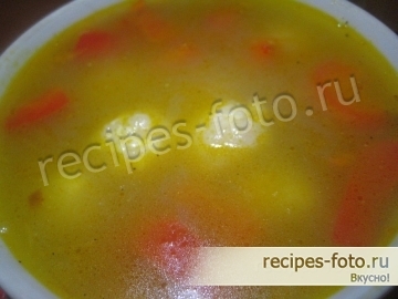 Вкусный овощной суп с сырными шариками
