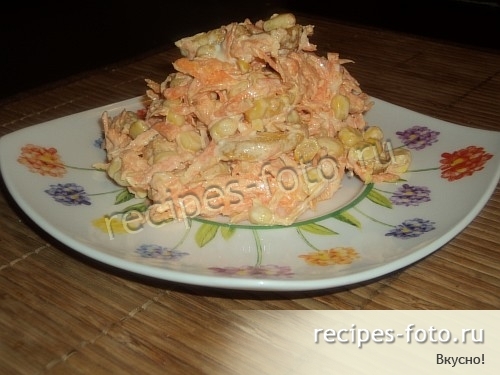 Салат из свежей моркови с чесноком и майонезом