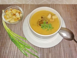 Грибной суп-пюре с картофелем без сливок 