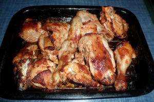 Курица гриль в духовке без вертела на решетке в маринаде 