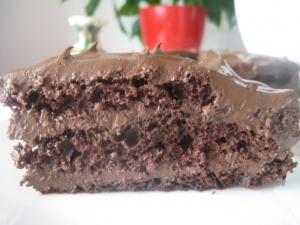 Шоколадный торт с шоколадным кремом из сливок 