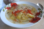 Куриный суп с помидорами и капустой 